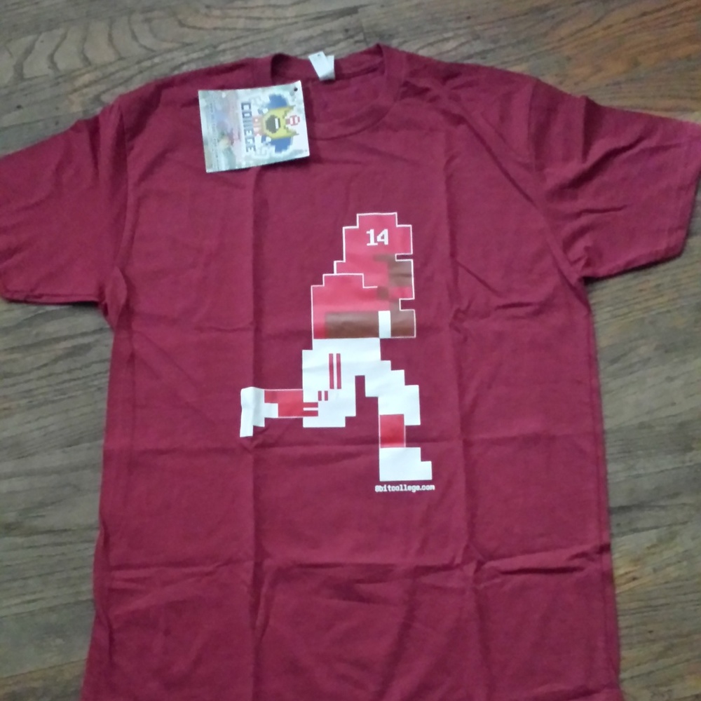 8 bit College Football Shirt Men's M Maroon